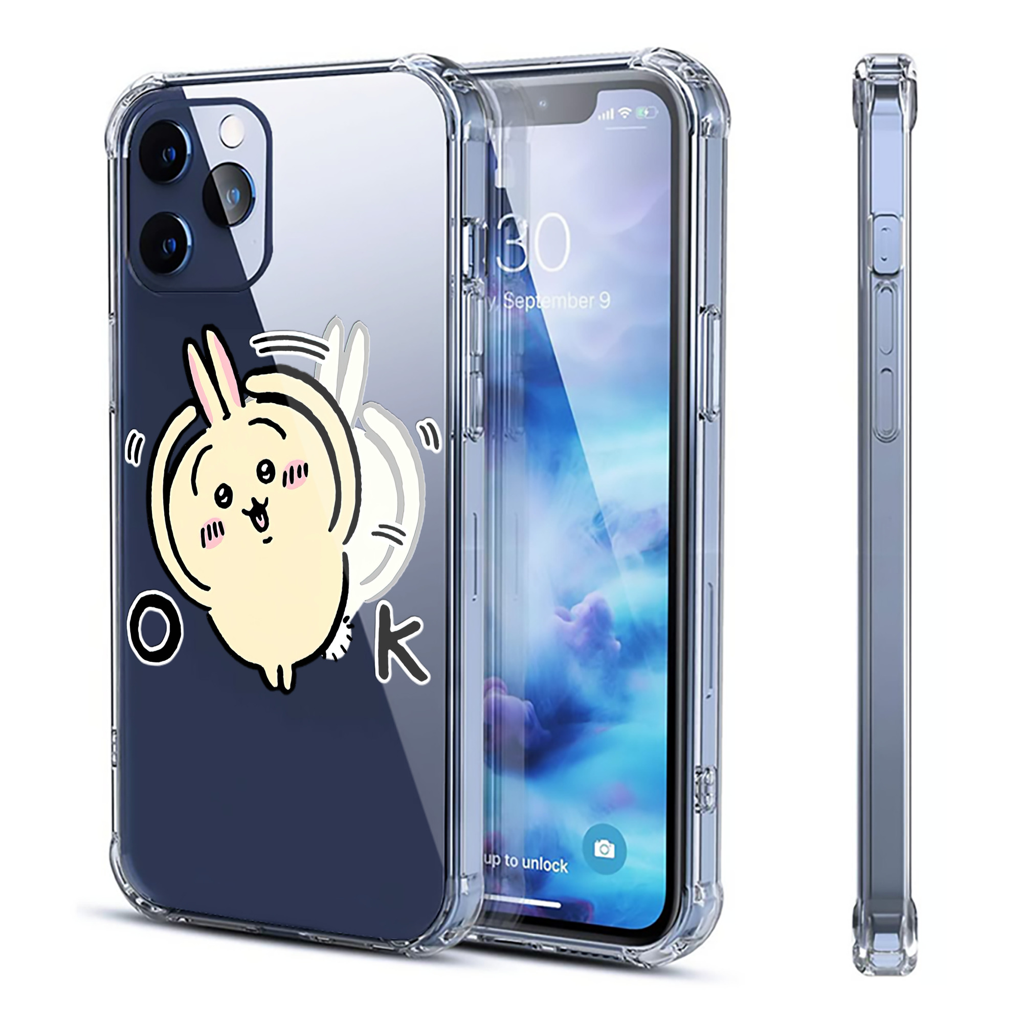 （画像用） ちいかわ うさぎ Chii-kawa usagi 【iPhone 12シリーズ対応】透明スマホケース（クリアソフトケース）